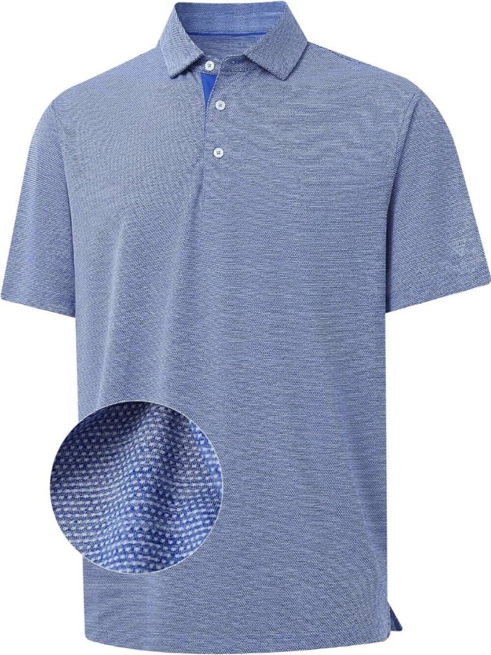 Mens Bright Blue Heather Short Sleeve Performance Moisture Wicking Active Tee